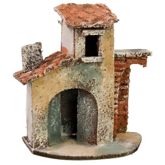 Casa individual con ruina de pared de ladrillos de 11x7x12,5 cm