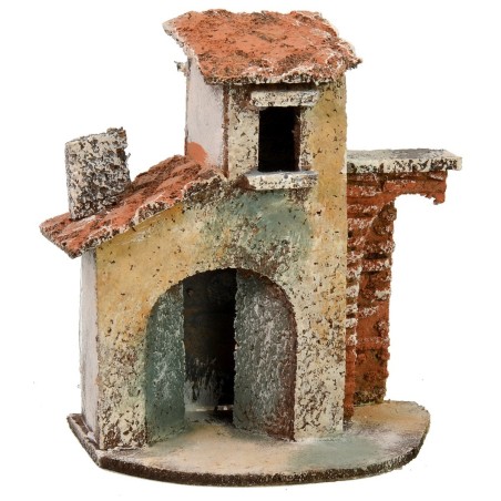 Casa individual con ruina de pared de ladrillos de 11x7x12,5 cm