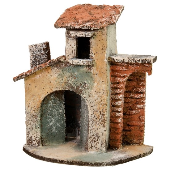Casa individual con ruina de pared de ladrillos de 11x7x12,5 cm