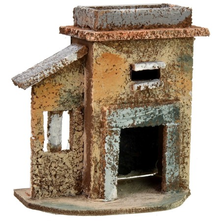 Casa individual con techo plano y terraza en la parte superior de 11x6,5x12,5 cm.