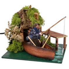 Pescador en el barco en movimiento serie 12 cm Mondo Presepi 2