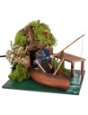 Pescador en el barco en movimiento serie 12 cm Mondo Presepi