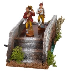 Ponte con statue a passeggio in movimento serie Landi 8 cm 2