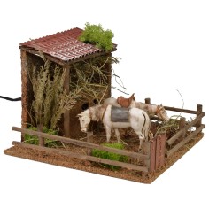 Landi series moving horse stable with stable for 10 cm statues 2