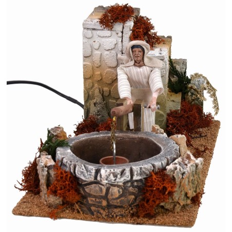 Hombre palestino en el pozo en movimiento cm 12 Mundo Pesebre