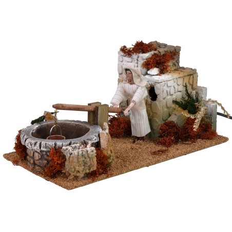 Hombre palestino en el pozo en movimiento cm 12 Mundo Pesebre