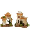 Coppia di minareti con scale e arco arabo cm 11x8x11,5 h per