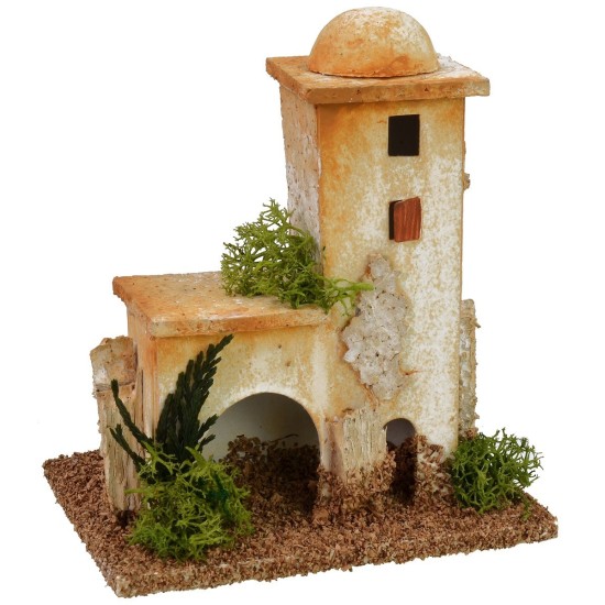 Pareja de dos niveles con arco lateral de 11x8x13 cm de altura para estatuas