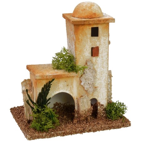 Pareja de dos niveles con arco lateral de 11x8x13 cm de altura para estatuas