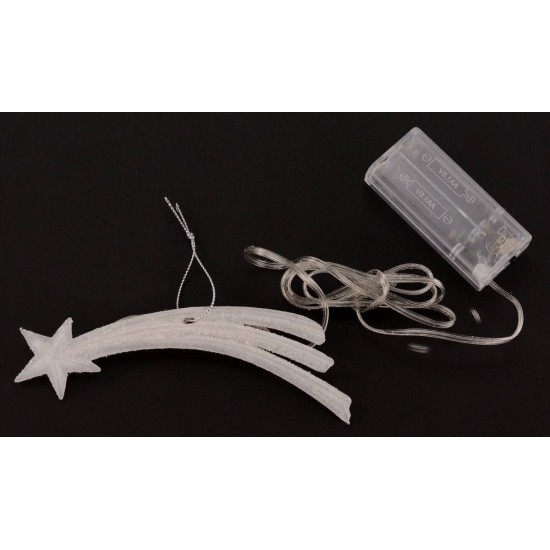 Estrella fugaz de 15 cm luz cálida con 4 LED a pilas