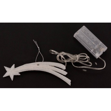 Stella cometa 15 cm luce calda con 4 led a batterie Mondo