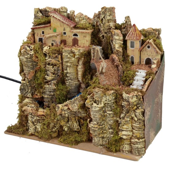 Paisaje con cascada funcional de 25x14x22,5 cm altura Mundo Belenes.