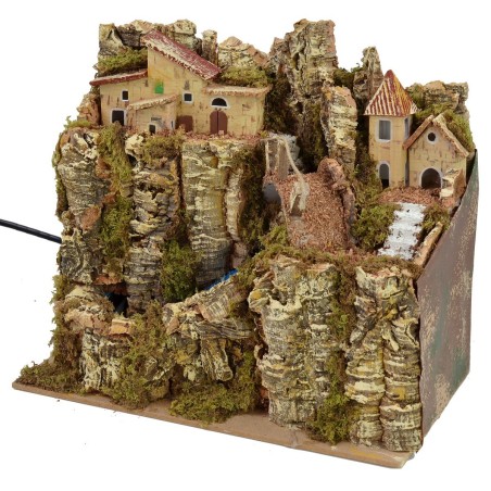 Paesaggio con cascata funzionante cm 25x14x22,5 h Mondo Presepi