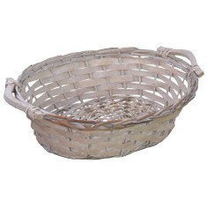 Cesta ovalada blanca de 45x35x14 cm. 