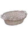 Cesta ovalada blanca de 45x35x14 cm. 