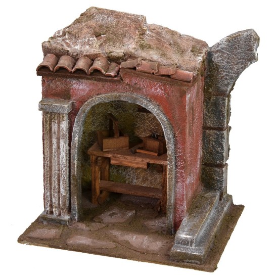 Ambientación taller del herrero para belén de 19,5x14,5x21 cm