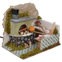 Bottega del panettiere con forno funzionante cm 20x14x16 h 2