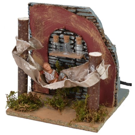 Dormiente sull'amaca in movimento serie Landi Moranduzzo 10 cm