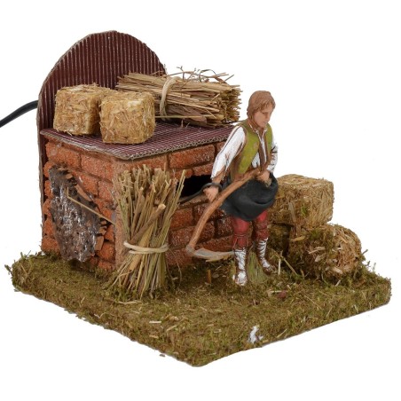 Farmer with moving scythe Landi Moranduzzo series 10 cm