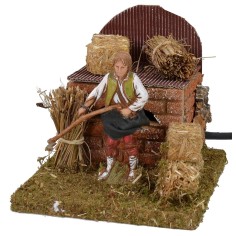Campesino con hoz en movimiento serie Landi Moranduzzo 10 cm