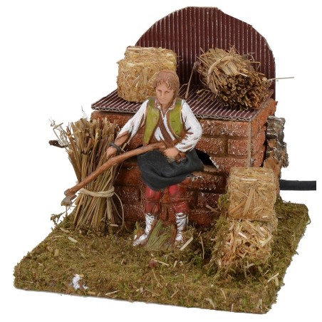 Campesino con hoz en movimiento serie Landi Moranduzzo 10 cm
