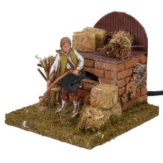 Farmer with moving scythe Landi Moranduzzo series 10 cm 2
