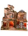Presepe illuminato con cascata funzionante cm 60x45x61 h Mondo
