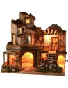 Presepe illuminato con cascata funzionante cm 60x45x61 h Mondo