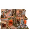 Presepe illuminato con cascata funzionante cm 60x45x61 h