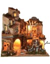 Presepe illuminato con cascata funzionante cm 60x45x61 h