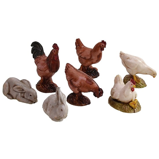 Set of 12 Landi Moranduzzo farmyard animals for 10 cm statues