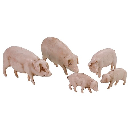Set 5 maiali Landi Moranduzzo per statue 10 cm