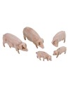 Set 5 maiali Landi Moranduzzo per statue 10 cm Mondo Presepi