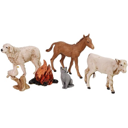 Conjunto de 5 animales y llama serie 10 cm Landi Moranduzzo