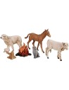 Set de 5 animales y llama serie 10 cm Landi Moranduzzo Mundo