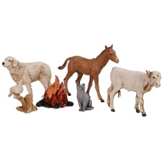 Conjunto de 5 animales y llama serie 10 cm Landi Moranduzzo