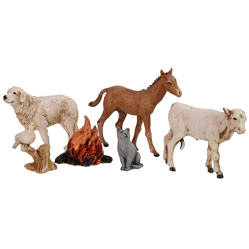 Set 5 animali e fiamma serie 10 cm Landi Moranduzzo Mondo