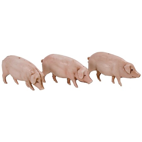 Conjunto de 3 cerdos Landi Moranduzzo para figuras de 10 cm Mundo Belenes
