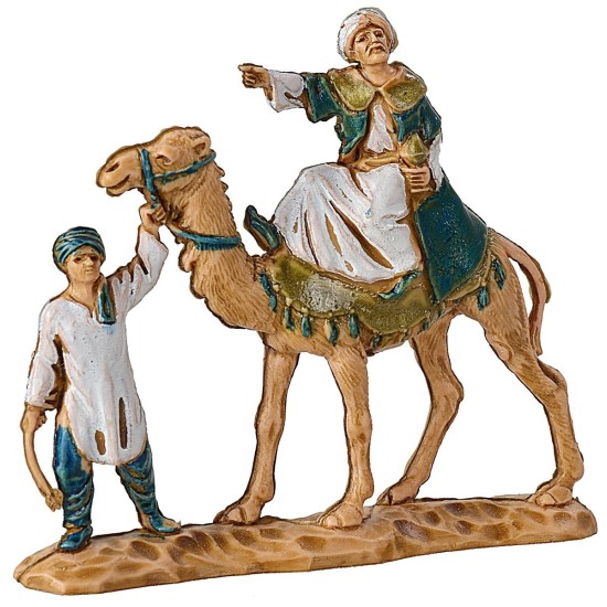 Tre Re magi cm 3,5 a cammello Mondo Presepi
