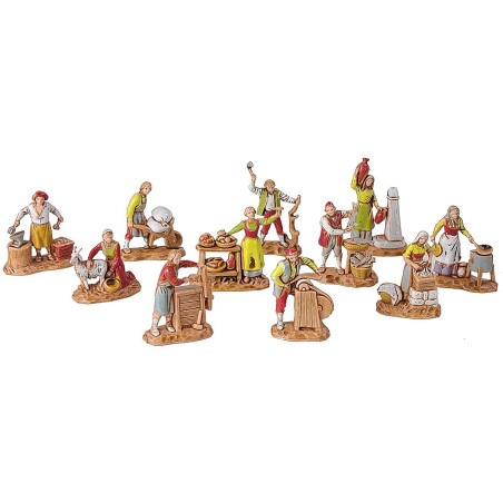 Set 11 Artisans nativity scene 3.5 cm Landi Moranduzzo
