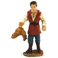 Uomo con gallina serie Oliver cm 5 Mondo Presepi
