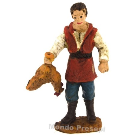 Uomo con gallina serie Oliver cm 5 Mondo Presepi