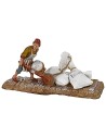 Scene of the miller with wheelbarrow 10 cm Landi Moranduzzo