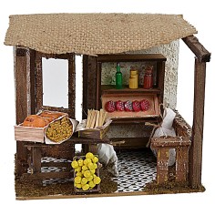 Bottega alimentari per Presepe cm 20x14x17 h altezza, bottega