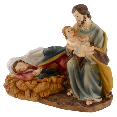 Natività in resina cm 13,5x8,5x12 h serie 15 cm