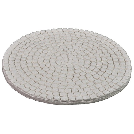 Pavimentación de plaza circular con adoquines de 20,5 cm de