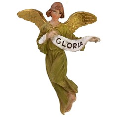 Ángel Gloria en resina pintada 10 cm serie económica Landi