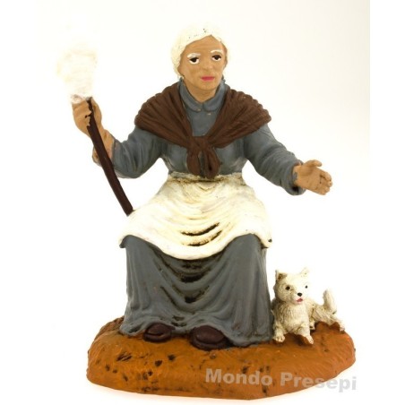 Hilandera con gato serie cm 10 Oliver Mundo Pesebres