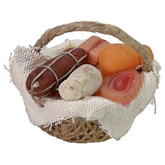 Cesto con salumi e formaggi in cera ø 4 cm 2