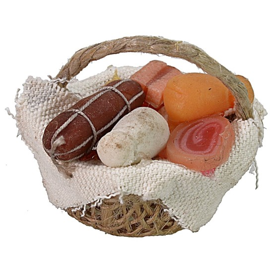 Cesto con salumi e formaggi in cera ø 4 cm cera, cesto